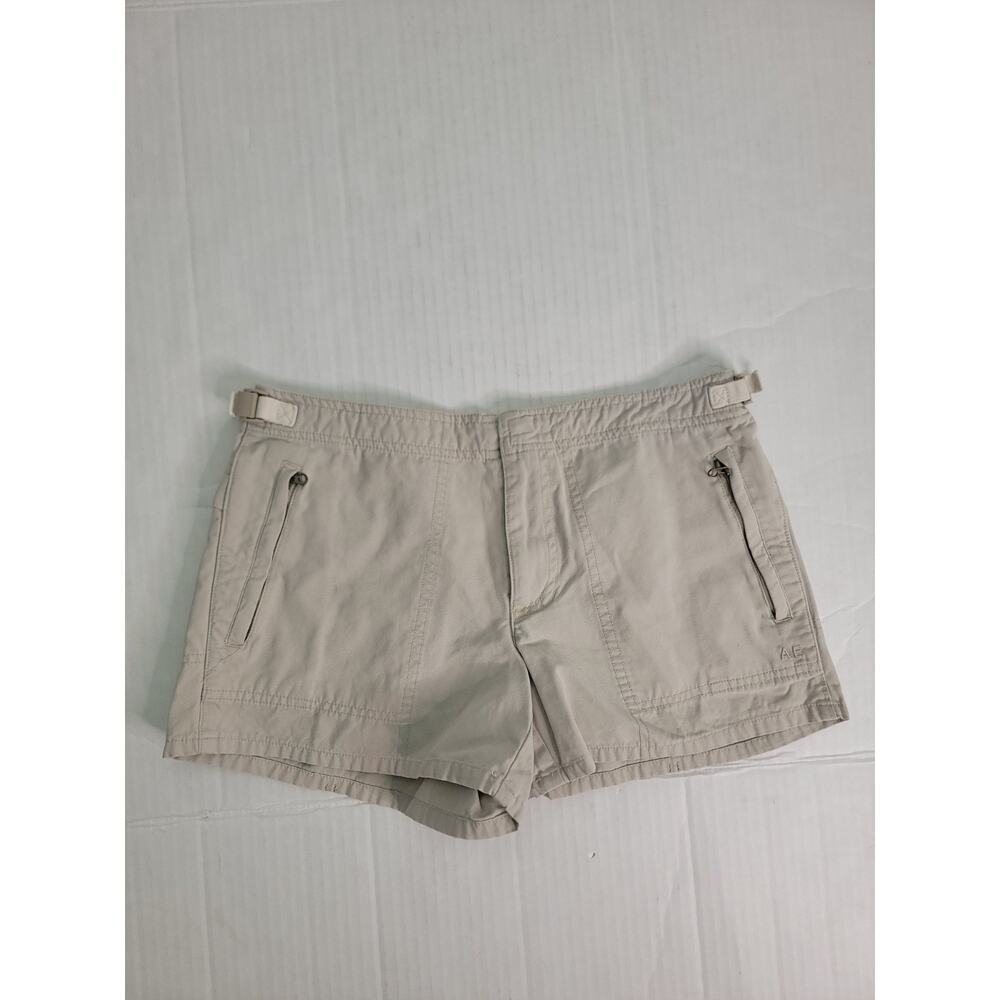 American Eagle Vintage Y2K Mini Shorts Women's Size 2 Low Rise Khaki Beige